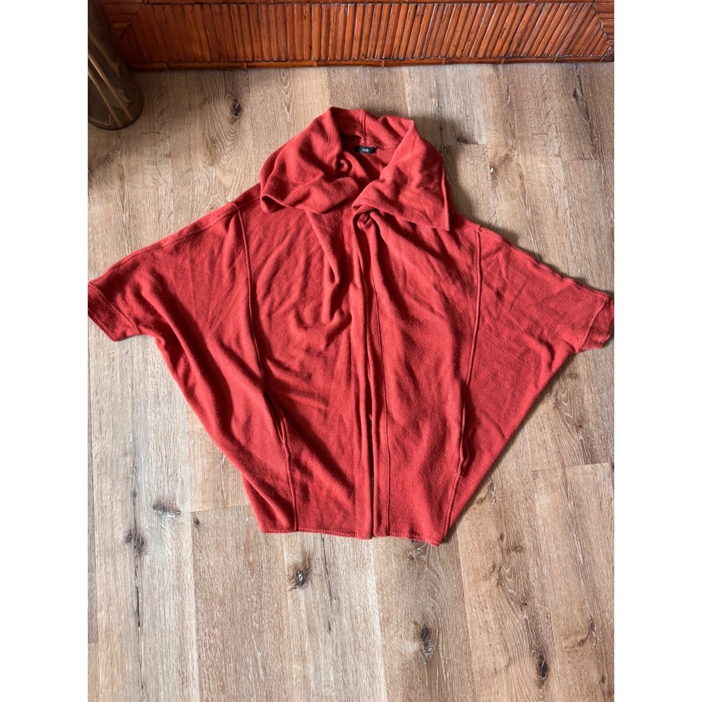 Ruti Terracotta Orange‎ Cashmere Lambwool Blend Batwing Cardigan OS